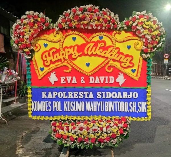 PWJK – 01 (1,25 x 2 M) Papan Bunga Happy Wedding Jakarta